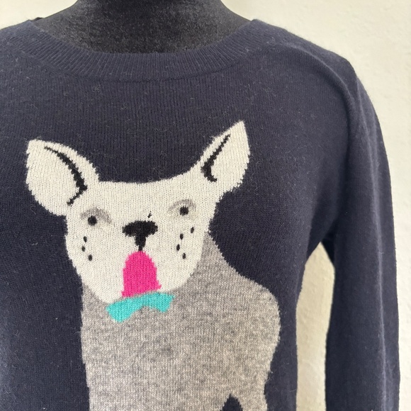 J. Crew Navy French Bulldog Frenchie Sweater - Picture 3 of 7